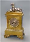 A Regency ormolu mantel clock with greyhound mount height 41cm                                                                         