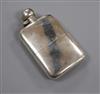 A George V silver hip flask, George Unite & Sons, Birmingham, 1917, 13.9cm.                                                            