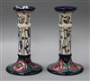 A pair of Moorcroft Mackintosh candlesticks H.21cm                                                                                     