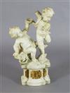 A 19th century Italian carved white marble group of two putti, height 25in.                                                            