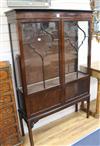 An Edwardian mahogany china display cabinet W.121cm                                                                                    