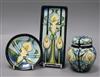 Moorcroft Cala Lily - a small ginger jar and cover and two dishes                                                                      