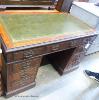 An Edwardian walnut pedestal desk. W-122, D-68, H-74cm.                                                                                                                                                                     