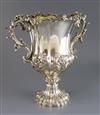 A handsome William IV silver campana shaped two handled wine cooler, 75.5 oz.                                                          