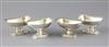 A set of four George III Irish silver pedestal salts by James Scott, 11.5 oz.                                                          