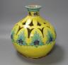 A Doulton yellow-glazed lamp base - 22cm tall                                                                                                                                                                               