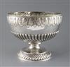 A Victorian demi-fluted silver pedestal punch bowl by Martin, Hall & Co, 48 oz.                                                        