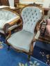 A Victorian carved walnut upholstered open armchair, width 68cm, depth 60cm, height 103cm                                                                                                                                   