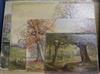 W.Osborne c.1930, four oils on board, rural scenes largest 36 x 46cm. unframed.                                                        