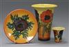 Dennis Chinaworks Poppy design - two vases and a dish, designed by SallyTuffin Height of largest piece 17cm                            