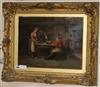 George Fox, oil on canvas, tavern interior, signed, 35 x 45cm                                                                          