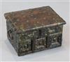 A small 17th century Spanish or Portuguese brass mounted walnut chest, W. 12.5in. D. 9.5in. H. 7.5in.                                  