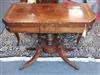 A Regency ebony strung mahogany card table W.90cm                                                                                      