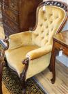 A Victorian mahogany buttonback armchair                                                                                               