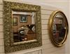 An oval gilt framed wall mirror and a rectangular gilt framed wall mirror (2) W.66cm                                                   