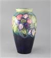 A Moorcroft clematis pattern baluster vase, c.1940s height 31.5cm                                                                      