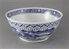 A Chinese blue and white bowl, 19th century, diameter 30.5cm                                                                           