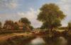 Henry Maidment (1889-1914), Cattle by the duck pond, Oil on canvas, 50 x 75 cm.                                                                                                                                             