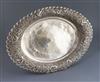 An early 20th century Indian planished silver oval fruit bowl, 24 oz.                                                                  