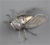 A Japanese silver articulated model of a cicada, by Muneyoshi, Meiji period, length 5.2cm                                              