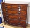 A Regency mahogany bow front chest W 103cm                                                                                             