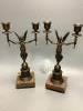 A pair of modern bronze figural two sconce candlesticks, height 32cm                                                                                                                                                        