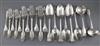 A William IV and later fiddle, thread and shell pattern silver part service of flatware, London, Mary Chawner, 55.5 oz                 