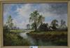 L. Richards, oil on canvas, River landscape, signed, 40 x 60cm                                                                         