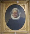 After Rembrandt, oil on canvas, Portrait of a lady with a ruff, oval 66 x 52cm                                                         