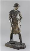 Emile Louis Picault (1833-1915). A late 19th century French bronze figure entitled "Pax et Labor", 18.5in.                             