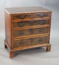 An early 18th century oyster veneered chest, W.3ft .5in. D.1ft 10in. H.3ft 1in.                                                        