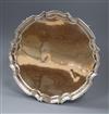 A modern silver salver with piecrust border, Sheffield 1964, 25.5 oz.                                                                  