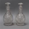 A pair of Victorian cut glass decanters height 26cm                                                                                    