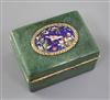 A late 18th century Continental shagreen snuff box 2.25in.                                                                             