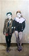 § Norman Kirkham R.G.I. (Scottish b.1936) 'Punk Rockers' 78 x 42in.                                                                    