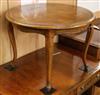 A low French oak parquetry circular topped coffee table W.63cm                                                                         