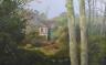 Dan Hughes, oil on card, View from Blacksmith's Shop, Lower Lelant, signed, 14 x 22cm                                                                                                                                       