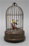 Two automaton birds in a cage total height 3cm                                                                                         