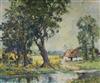 F.P. de Besperantes, oil on canvas, River landscape, signed, 50 x 60cm                                                                 