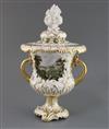 A fine Rockingham porcelain pot pourri vase and cover, c.1830-42, H. 35cm                                                              