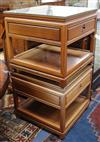 A pair of Chinese hardwood square topped lamp tables W.61cm                                                                            