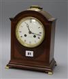 A Maple & Co Ltd walnut dome-topped mantel clock height 25.5cm                                                                         