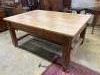 A large Victorian pine kitchen table                                                                                                                                                                                        