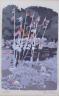 Peter Strachan, linoprint, Marker flags, signed in pencil, 12/30, 15 x 10cm                                                                                                                                                 