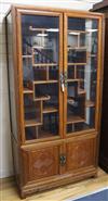A Chinese hardwood two door display cabinet W.92cm                                                                                     