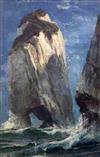 Edwin Ellis (1841-1895) Chalk Stack near Flamborough Head 18 x 12in.                                                                   