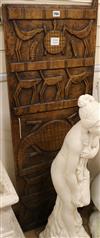 A West African hardwood grain store door carving W.44cm                                                                                