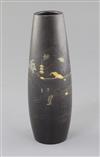 A Japanese bronze and mixed metal vase, Meiji period, height 18cm                                                                      