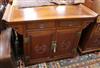 A Chinese hardwood cupboard, fitted two drawers W.115cm                                                                                