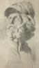 A 19th century classical drawing, Head of a warrior, 60 x 36cm                                                                                                                                                              